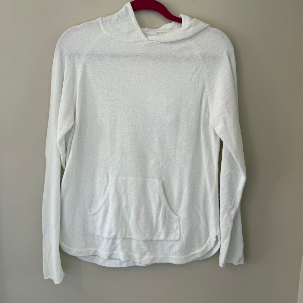 Barefoot Dreams CozyChic‎ Ultra Lite Pullover Hoodie White BDWCU1093 Large